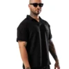 Polo Relaxed Fit Texturizado Black