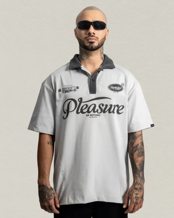 Camiseta Polo Oversize Pleasure Grey