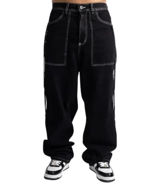 Jean Baggy "Jager Denim - Black & White Contrast"