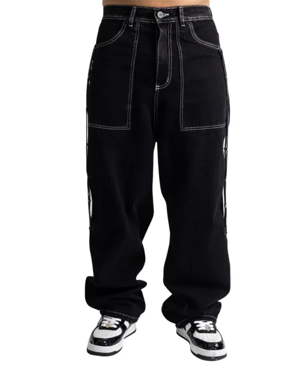 Jean Baggy "Jager Denim - Black & White Contrast"