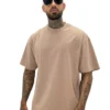 Camiseta Oversize "Turtleneck Relief" - Sandstone