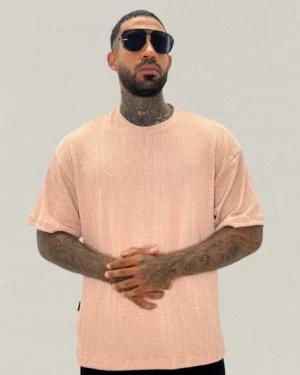 Camiseta Oversize Texturizada - Salmon Glow