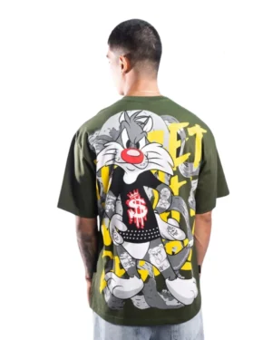 Camiseta Oversize Money Sylvester Olive