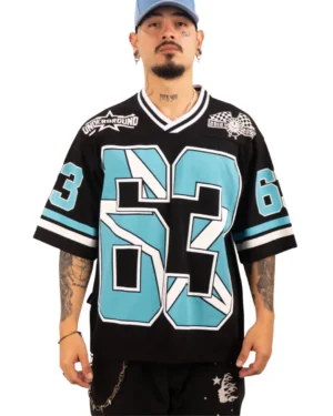 Camiseta Oversize Vegas Nevada Black/Cyan