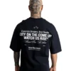 Camiseta Oversize Never Back Down Navy