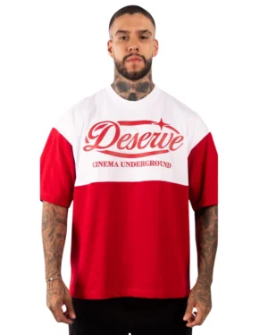 Camiseta Oversize Deserve Red Bicolor