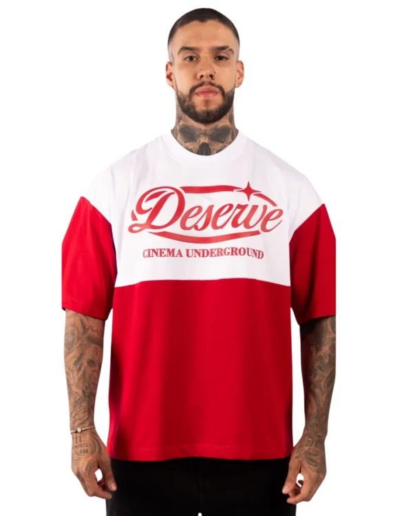 Camiseta Oversize Deserve Red Bicolor
