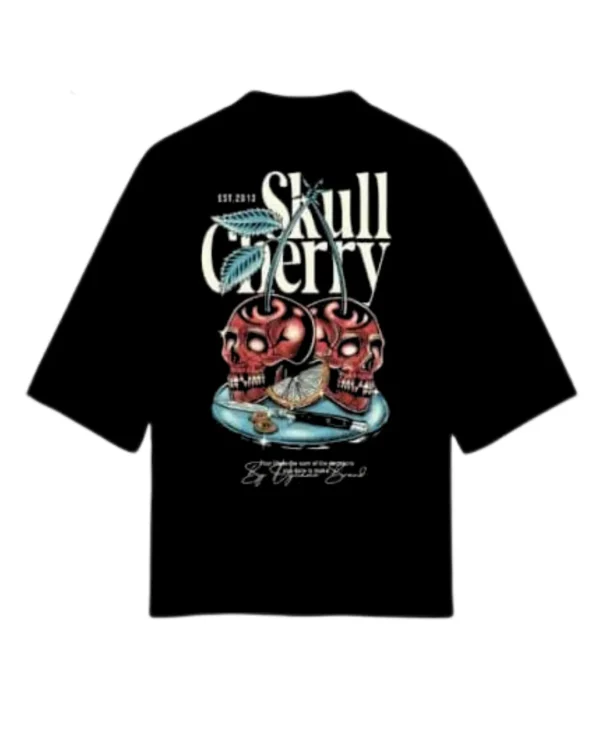 Camiseta Oversize Skull Cherry Black