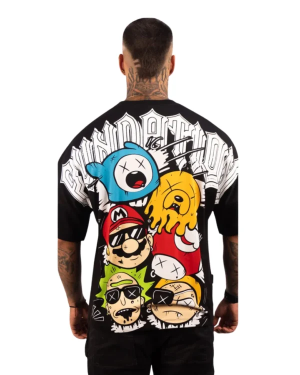 Camiseta Oversize Psycho Mushroom Black