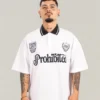 Camiseta Premium Prohibited White (Cuello Polo)