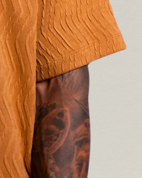 Camiseta Oversize Mustard Wave Texture