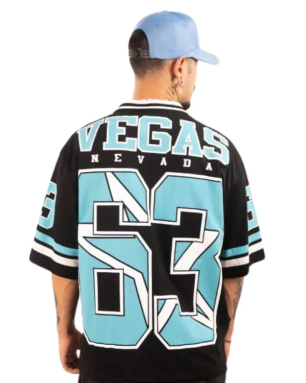 Camiseta Oversize Vegas Nevada Black/Cyan
