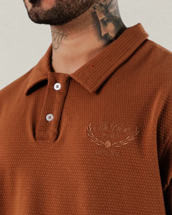 Camisilla tipo polo café