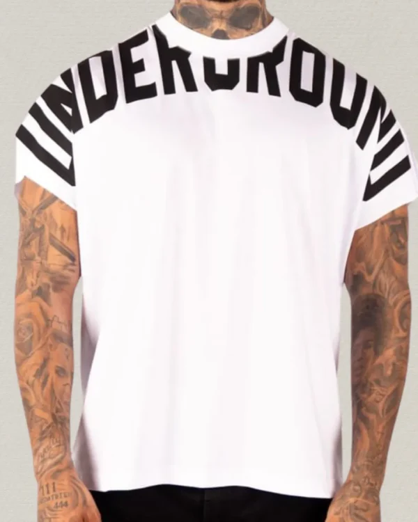 Camiseta Oversize Underground White (Sin Mangas)