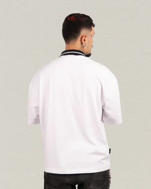Camiseta Premium Prohibited White (Cuello Polo)