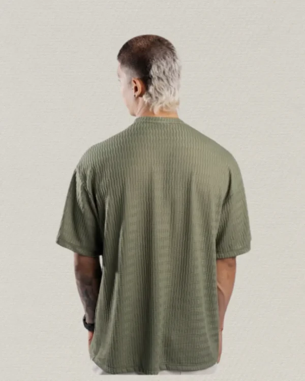 Camiseta Oversize Texturizada "Olive Weave"