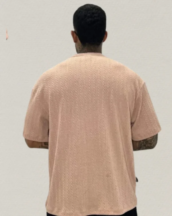 Camiseta Oversize Texturizada - Salmon Glow