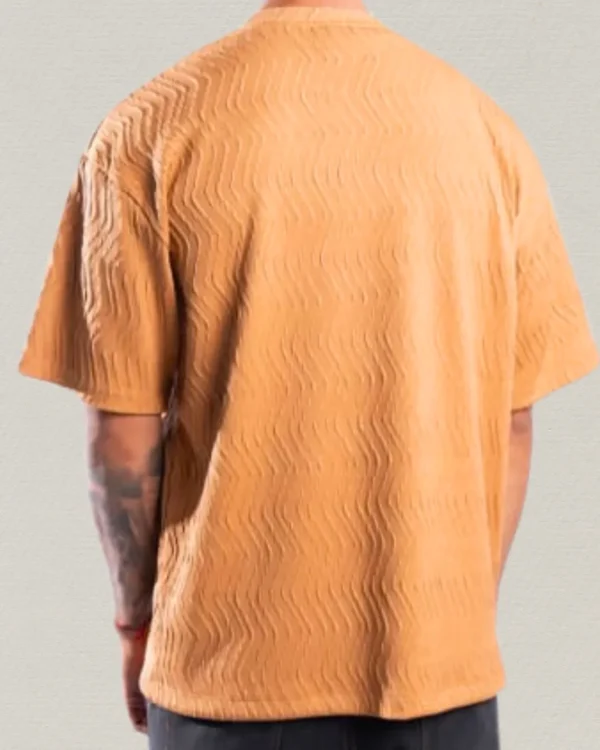 Camiseta Oversize Mustard Wave Texture