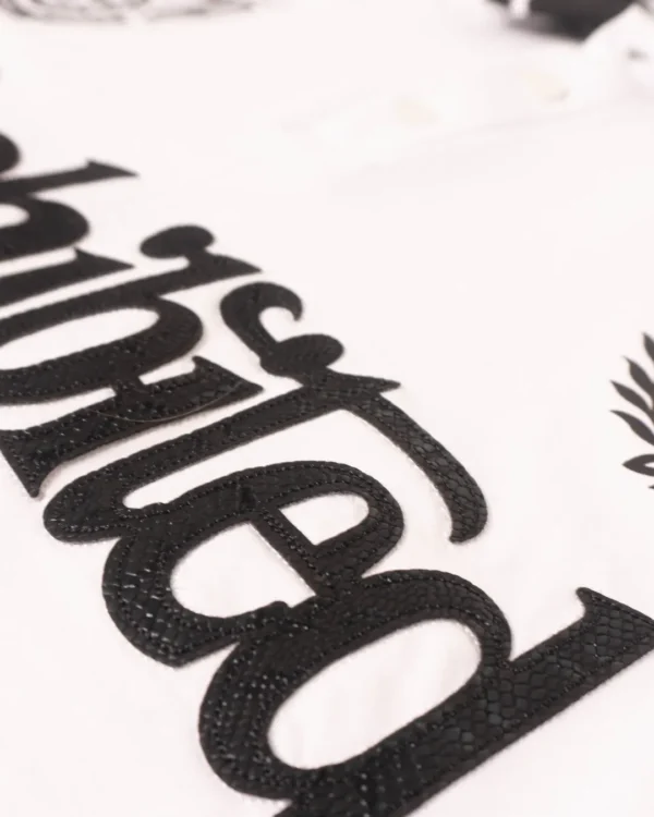 Camiseta Premium Prohibited White (Cuello Polo)