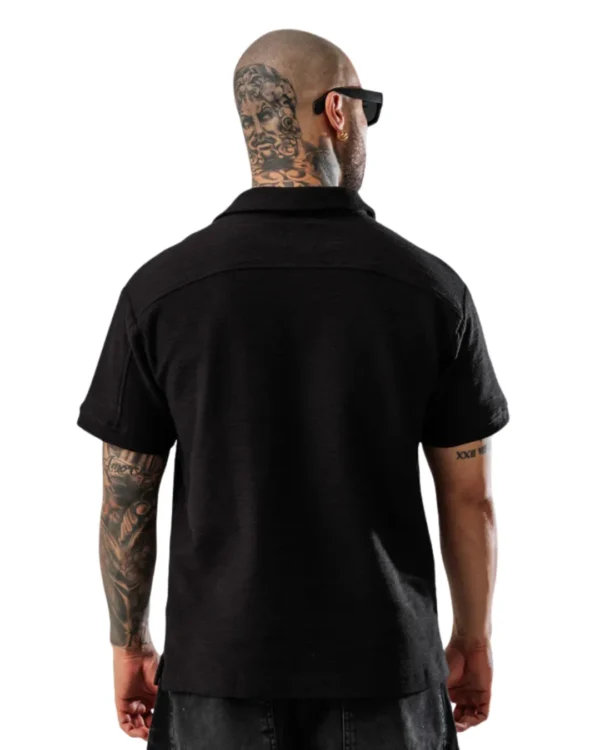 Polo Relaxed Fit Texturizado Black