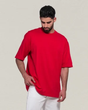 Camiseta Oversize Básica "Red Crimson"