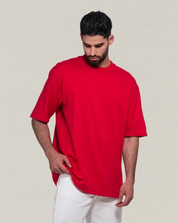Camiseta Oversize Básica "Red Crimson"