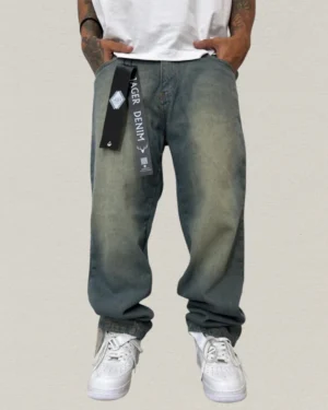 Jean Oversize "Jager Denim - Olive Distressed"