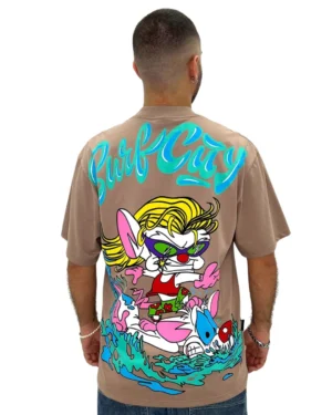 Camiseta Oversize Surf City Caki