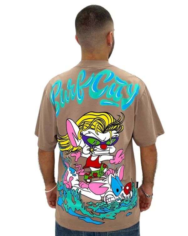 Camiseta Oversize Surf City Caki