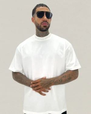 Camiseta Oversize "Turtleneck Relief" - Pure White