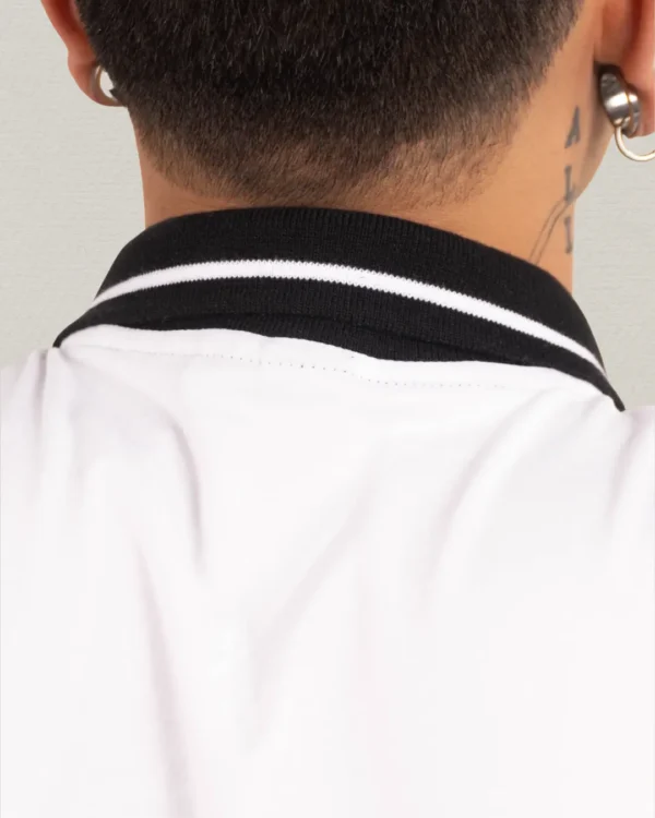 Camiseta Premium Prohibited White (Cuello Polo)