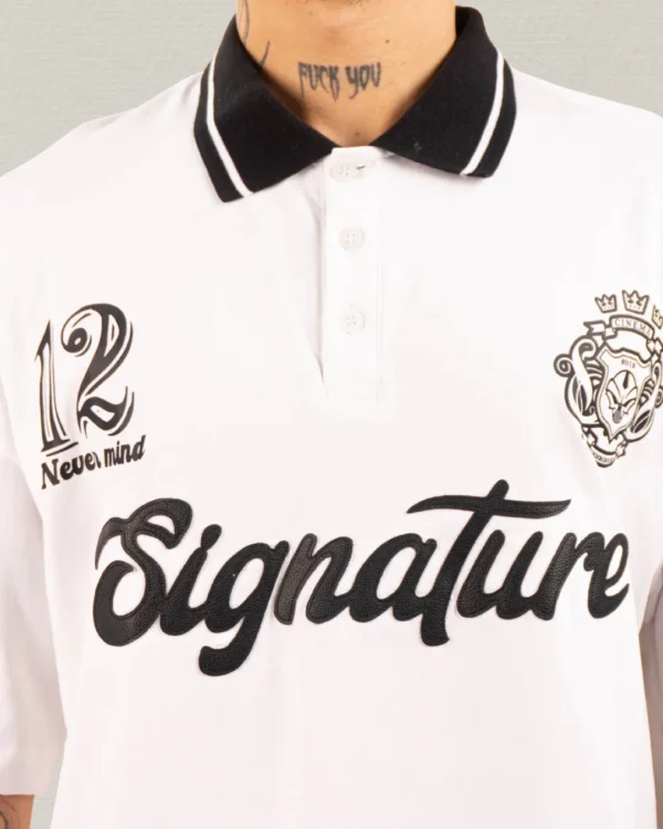 Camiseta Polo Oversize Signature White