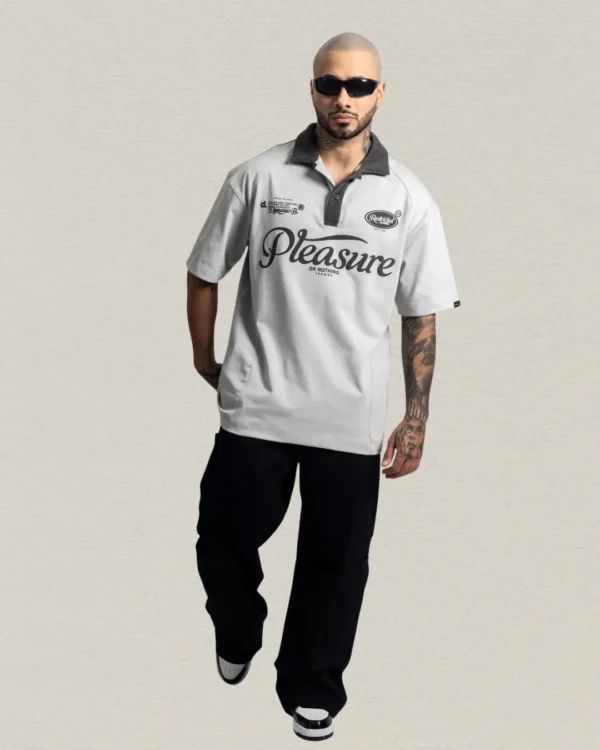 Camiseta Polo Oversize Pleasure Grey